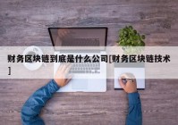 财务区块链到底是什么公司[财务区块链技术]